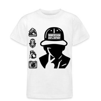 T-shirt édition limitée 100% HIPHOP - blanc et... - T-shirt édition limitée 100% HIPHOP - blanc et noir