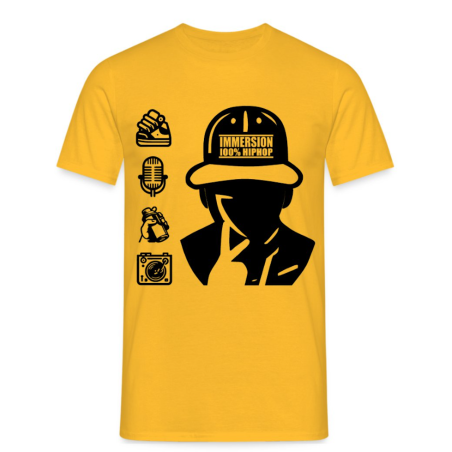 T-shirt édition limitée 100% HIPHOP - jaune et noir